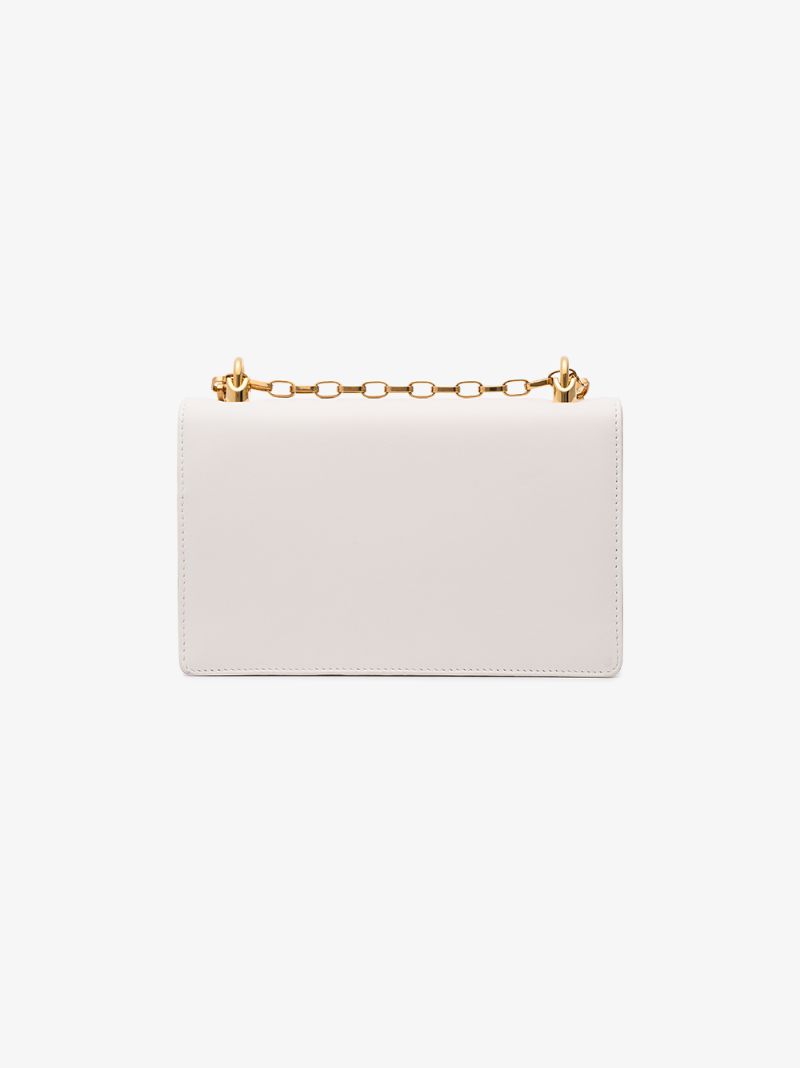 White Baroque Dg Logo Leather Cross Body Bag