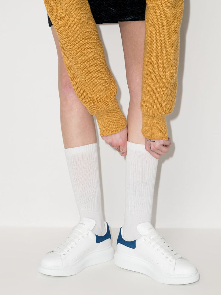 White and Blue Oversized Sneakers