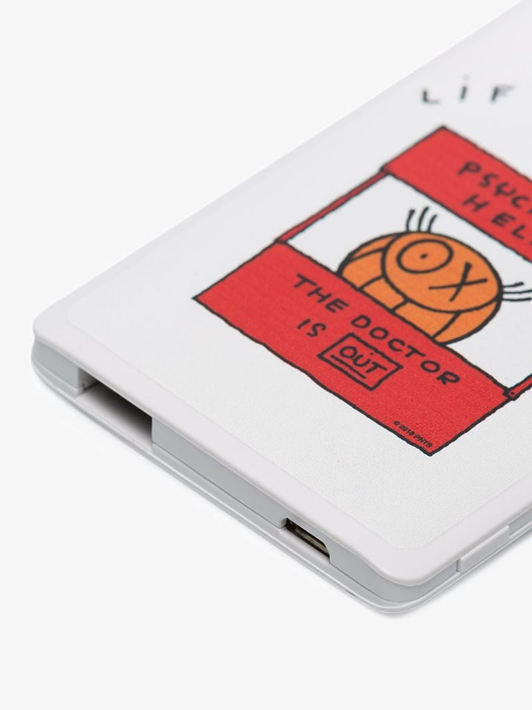 White Contrasting Logo Print Charger