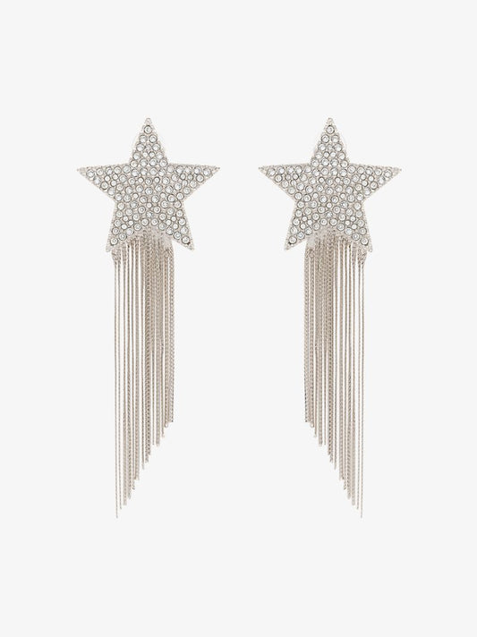 Crystal-embellished Shooting Star Tassel Drop Earrings