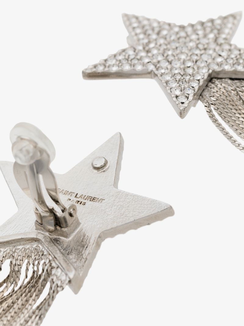Crystal-embellished Shooting Star Tassel Drop Earrings