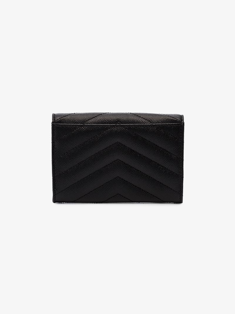 Black Logo Leather Enveloped Wallet