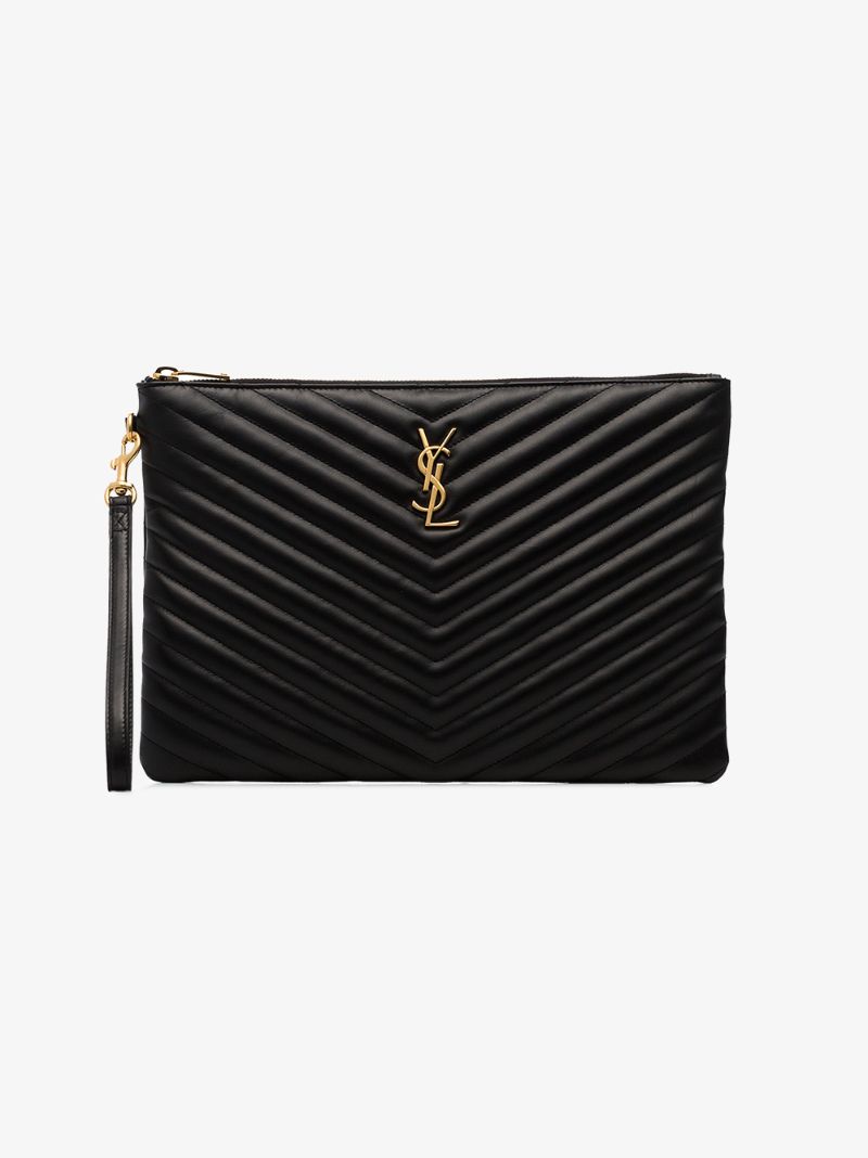 Black Monogram MatelassÃ_x0083_Â© Leather Clutch Bag