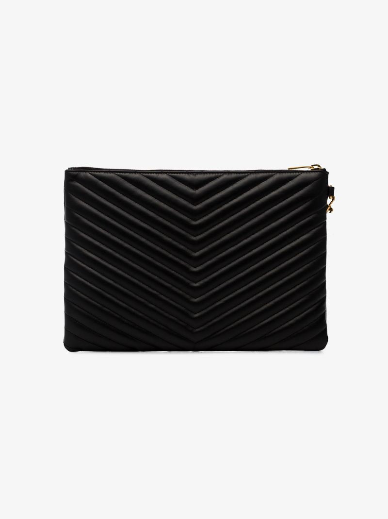 Black Monogram MatelassÃ_x0083_Â© Leather Clutch Bag