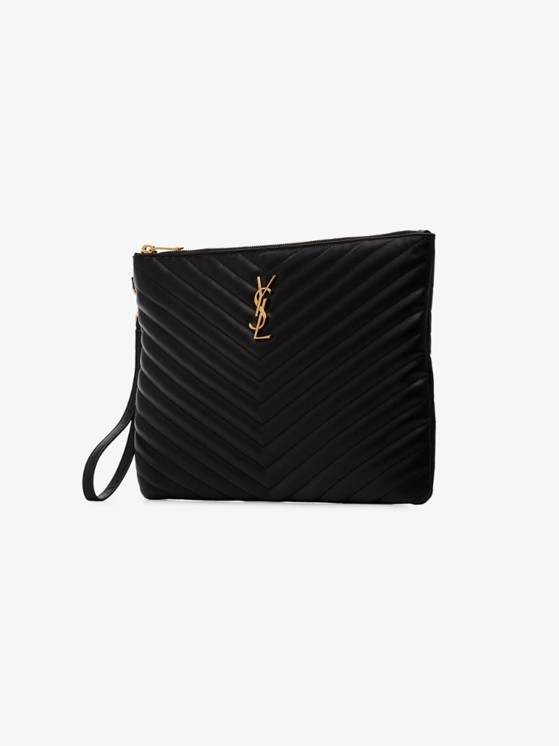 Black Monogram MatelassÃ_x0083_Â© Leather Clutch Bag