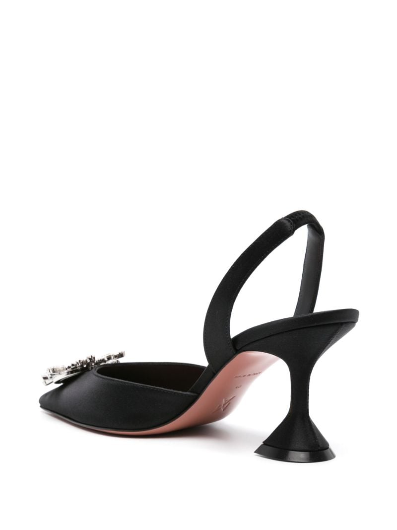 Black Begum 70 Crystal Slingback Pumps