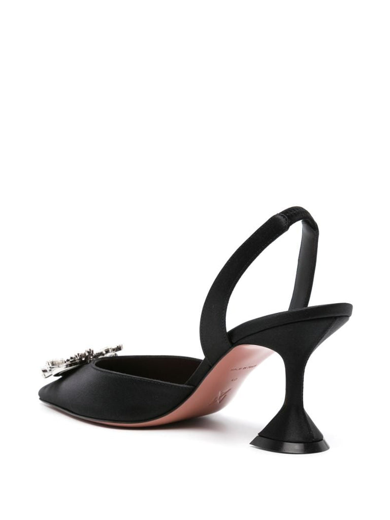 Black Begum 70 Crystal Slingback Pumps