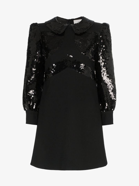 Collared Sequin Mini Dress
