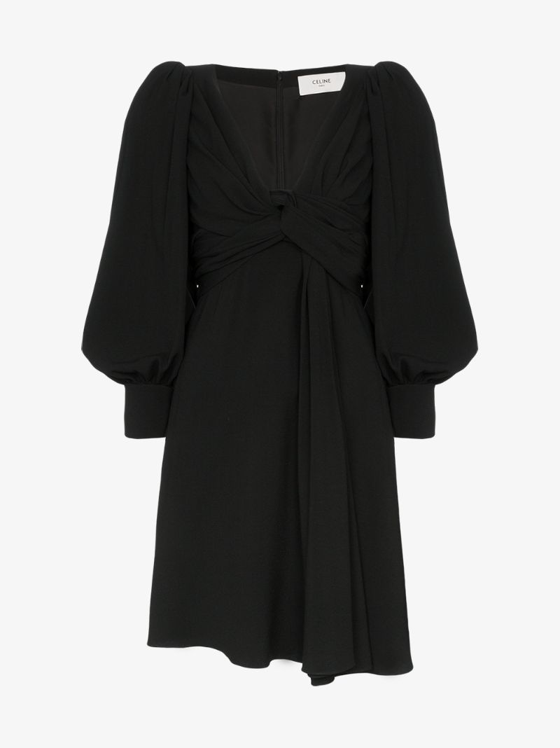 Twist Detail Flared Mini Dress