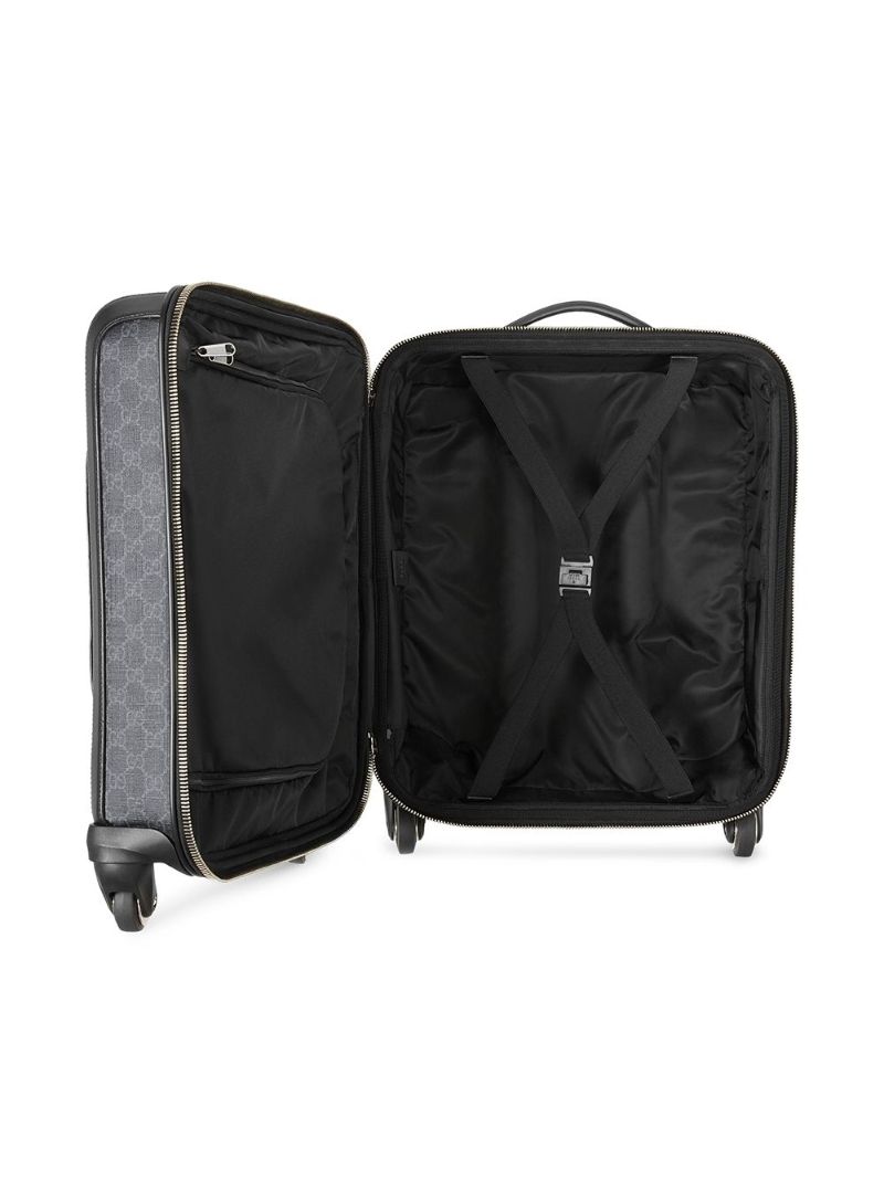 Black Gg Supreme Leather Suitcase