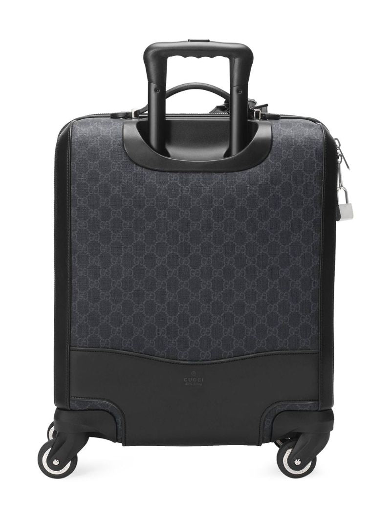 Black Gg Supreme Leather Suitcase