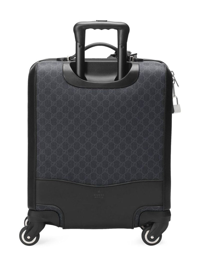 Black Gg Supreme Leather Suitcase