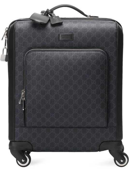 Black Gg Supreme Leather Suitcase