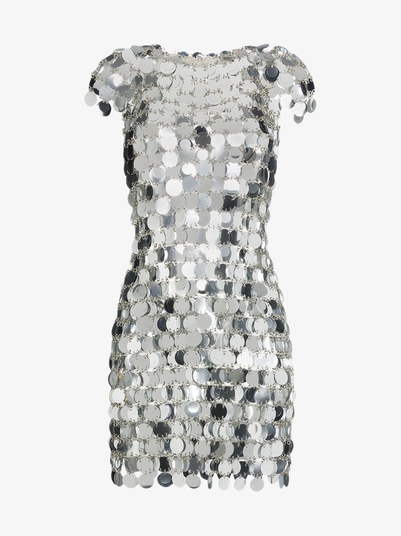 Silver-tone Iconic Disc Mini Dress