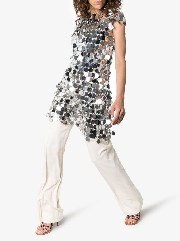 Silver-tone Iconic Disc Mini Dress