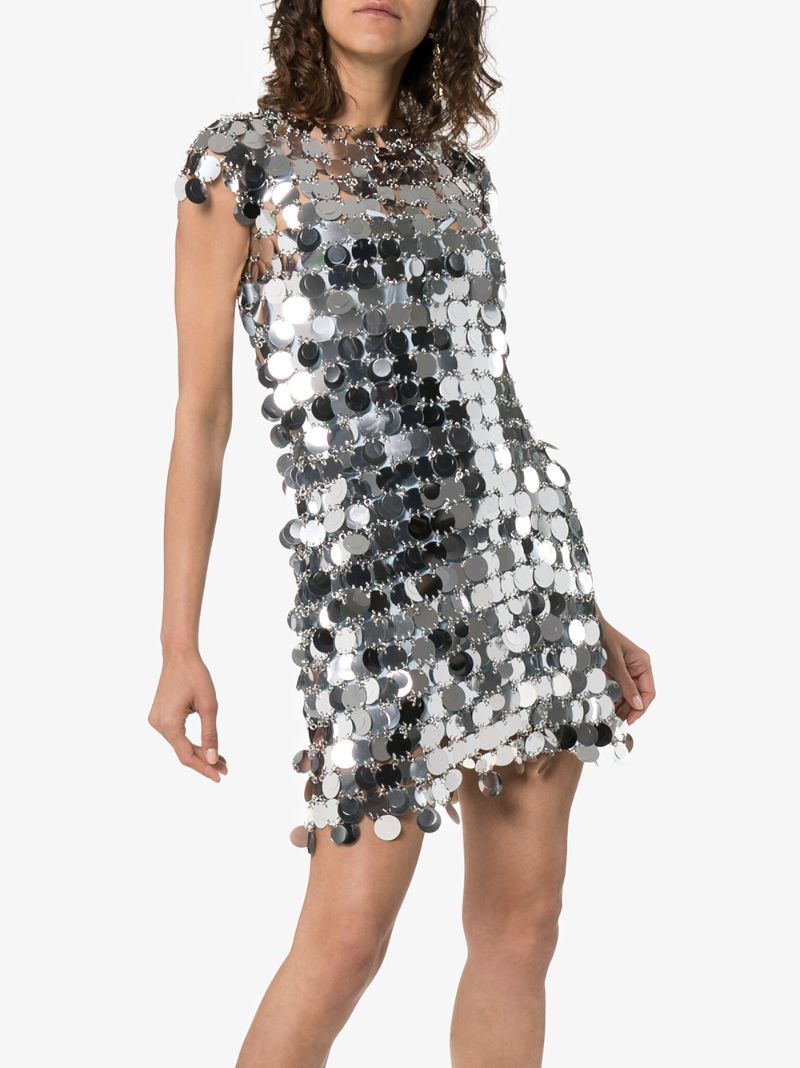 Silver-tone Iconic Disc Mini Dress