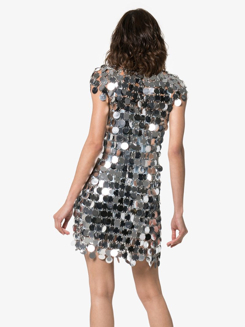 Silver-tone Iconic Disc Mini Dress