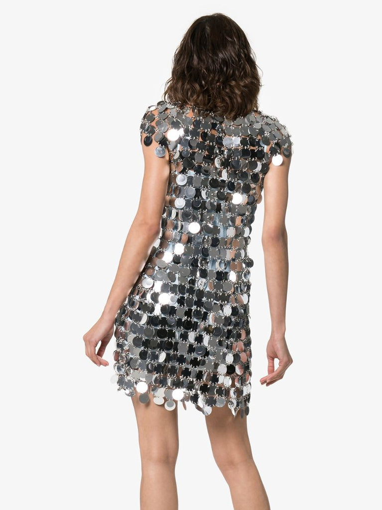 Silver-tone Iconic Disc Mini Dress