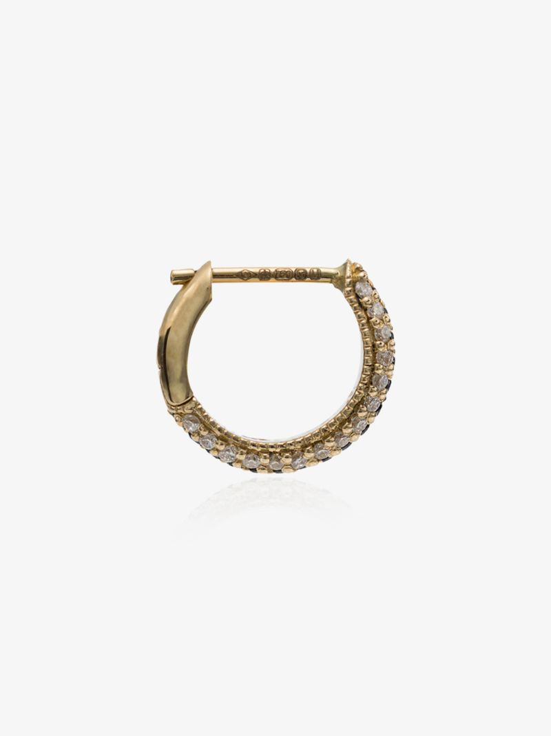 18k Yellow Gold PavÃ_x0083_Â© Huggie Earring