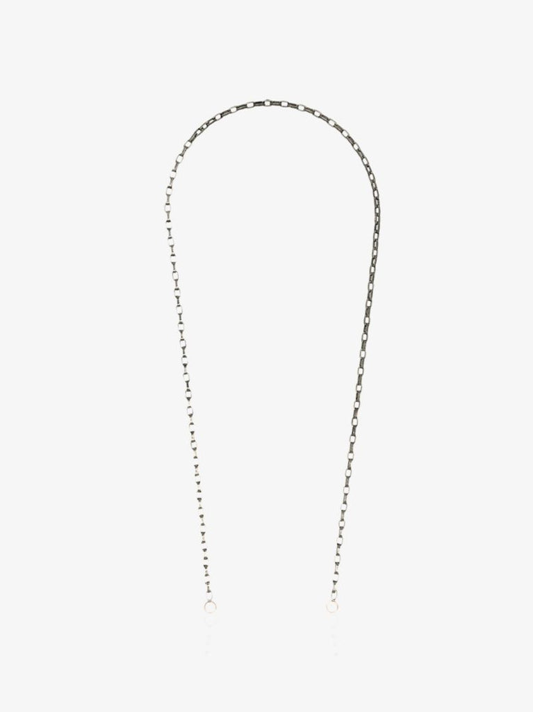 Blackened Silver and 14k Rose Gold Biker Chain 24 Inch Necklace