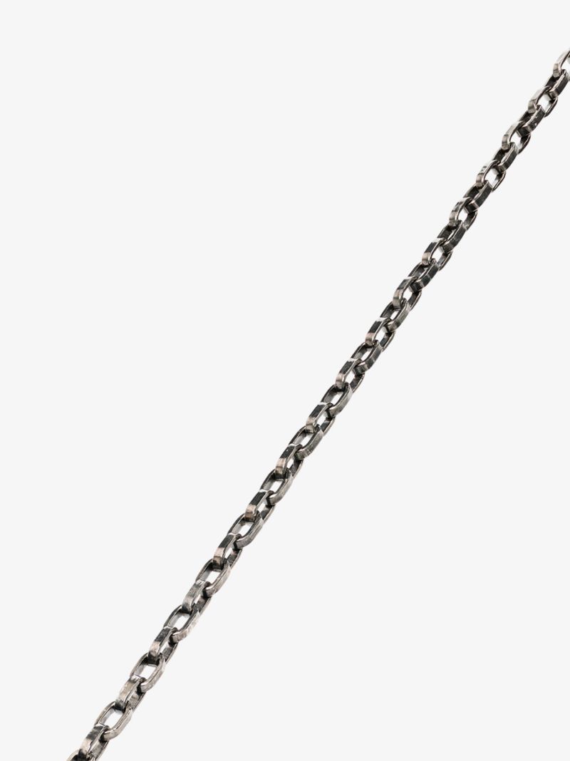 Blackened Silver and 14k Rose Gold Biker Chain 24 Inch Necklace