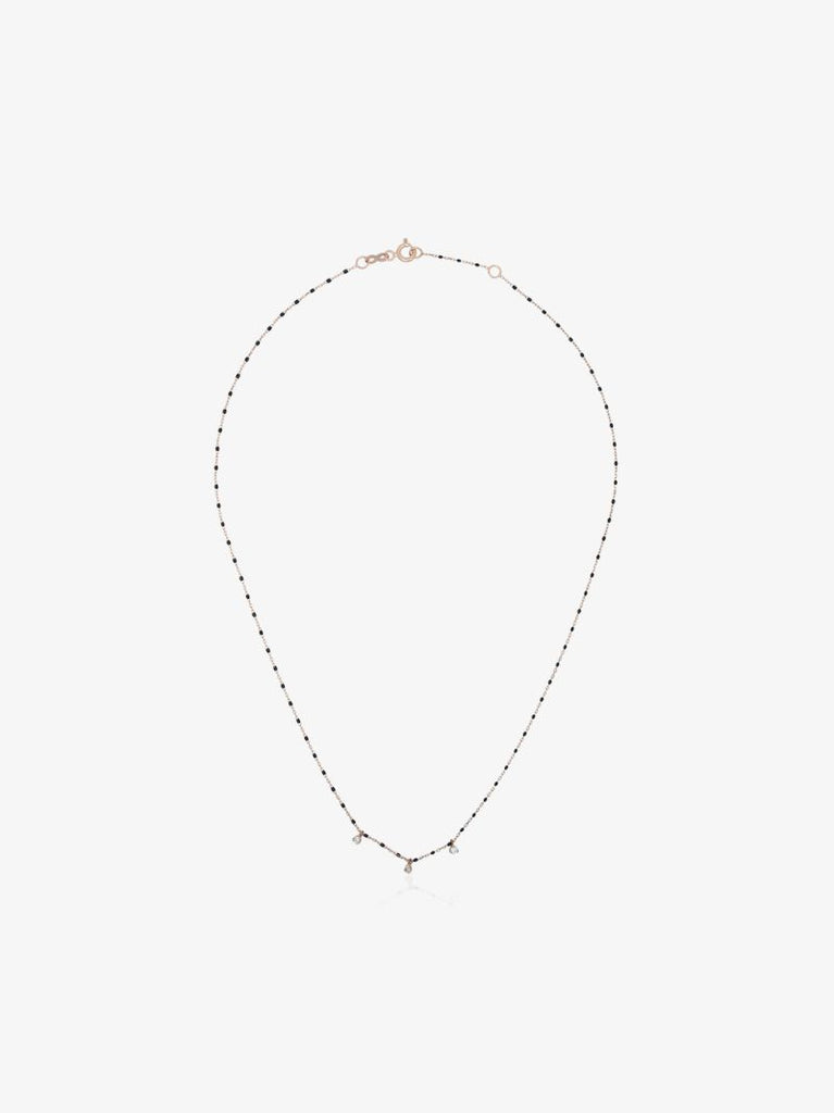 18k Yellow Gold Beaded Diamond Necklace