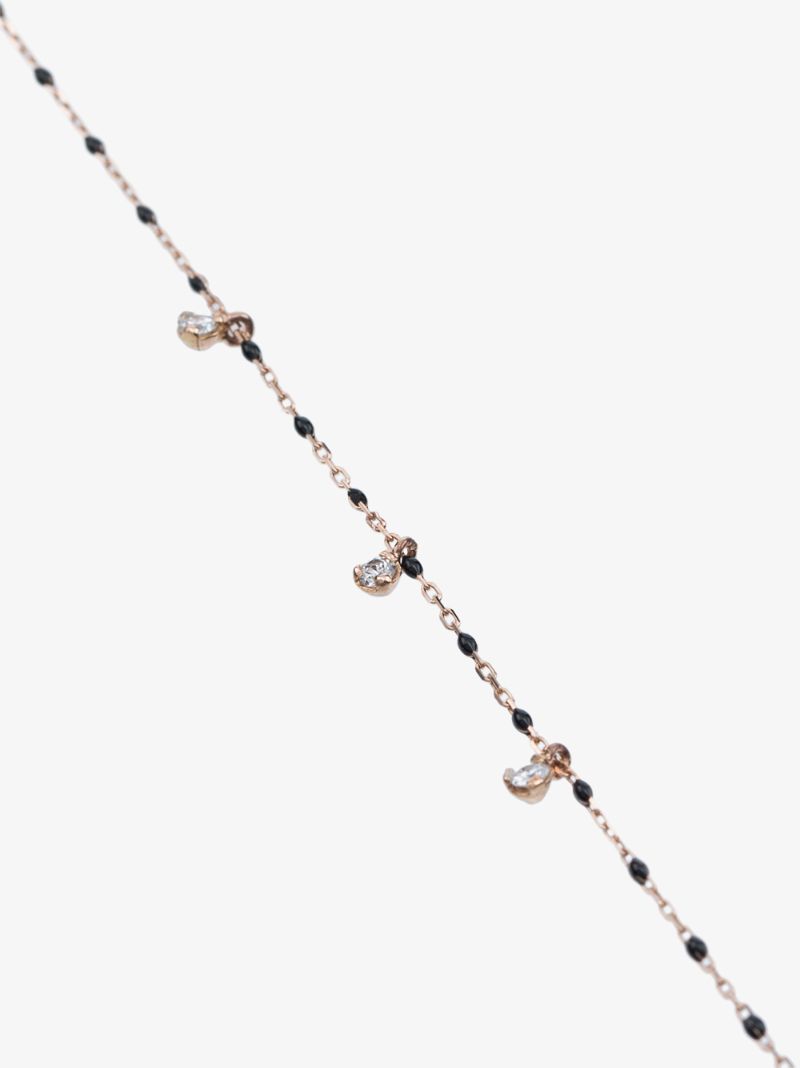 18k Yellow Gold Beaded Diamond Necklace