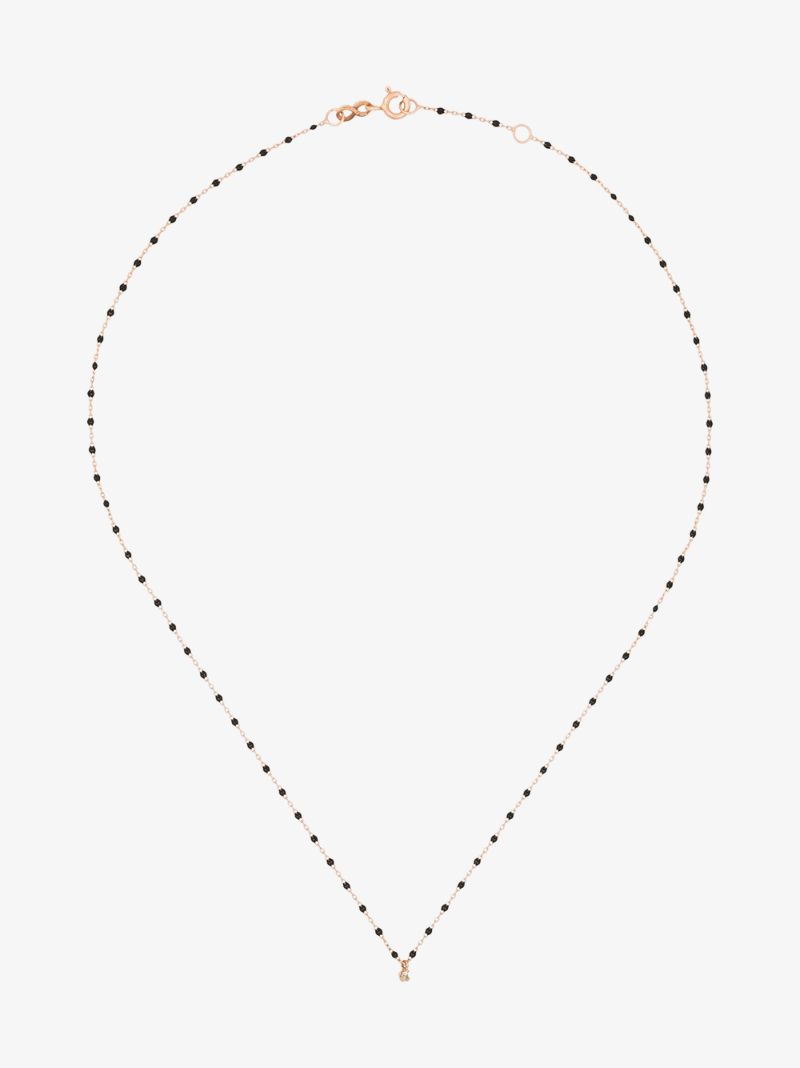 18k Rose Gold Beaded Diamond Necklace