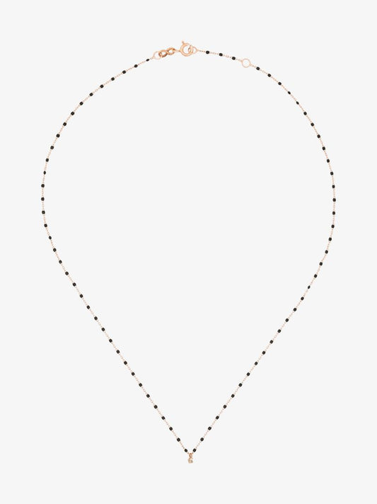 18k Rose Gold Beaded Diamond Necklace