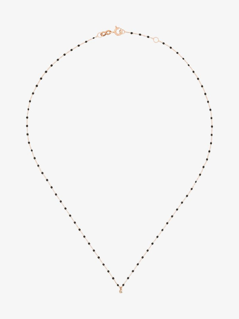 18k Rose Gold Beaded Diamond Necklace