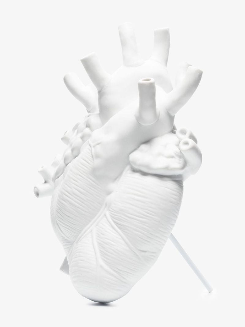 White Love in Bloom Heart Vase