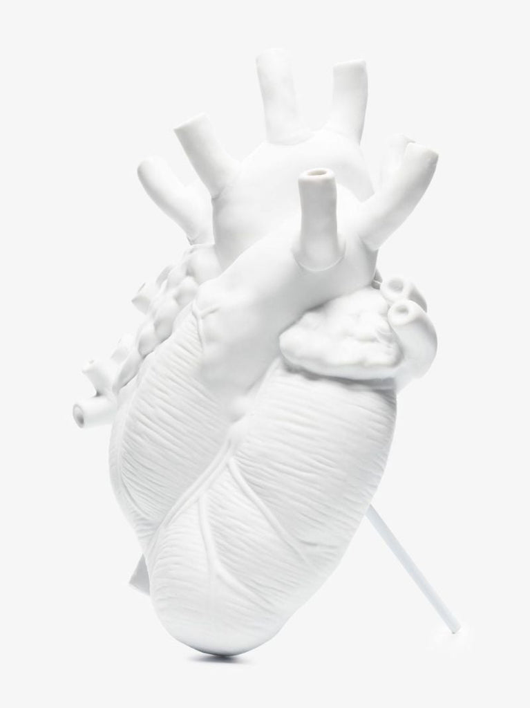 White Love in Bloom Heart Vase