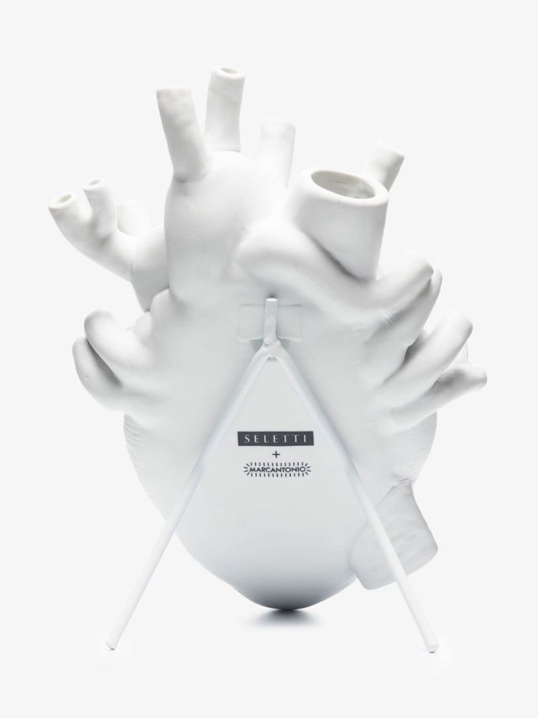 White Love in Bloom Heart Vase