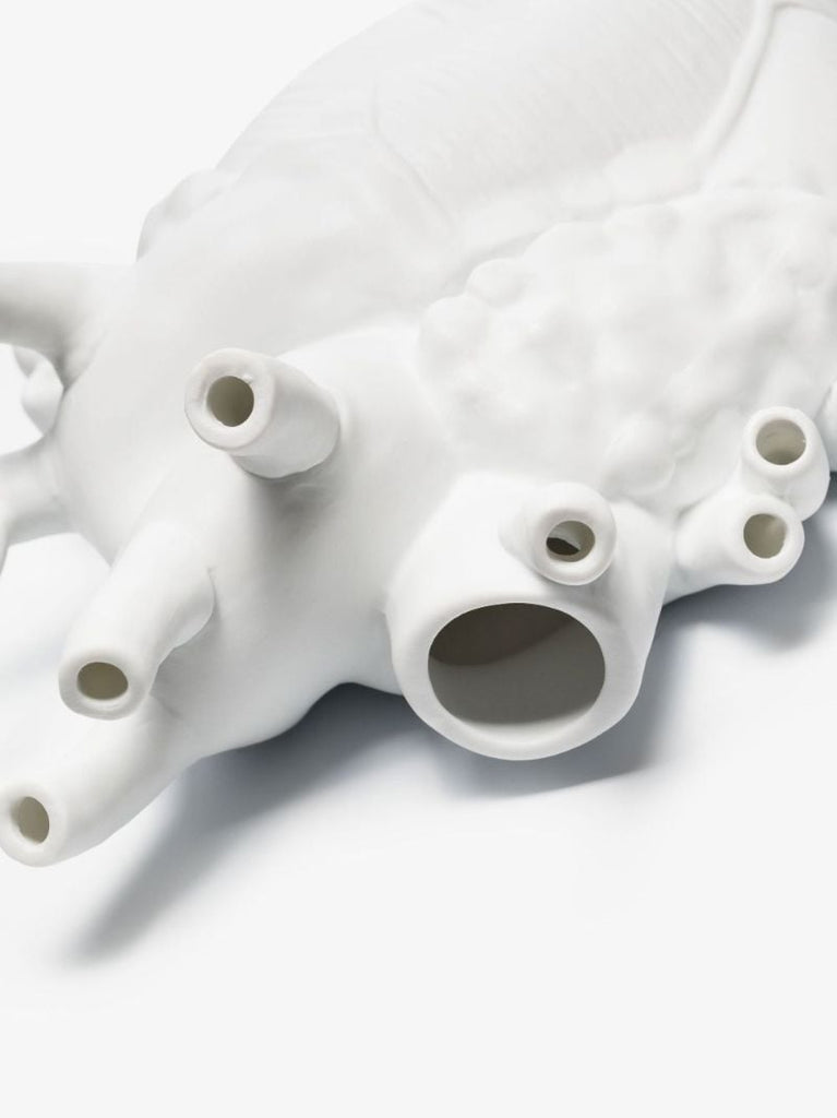 White Love in Bloom Heart Vase