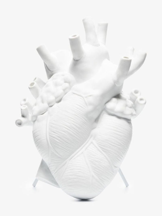 White Love in Bloom Heart Vase