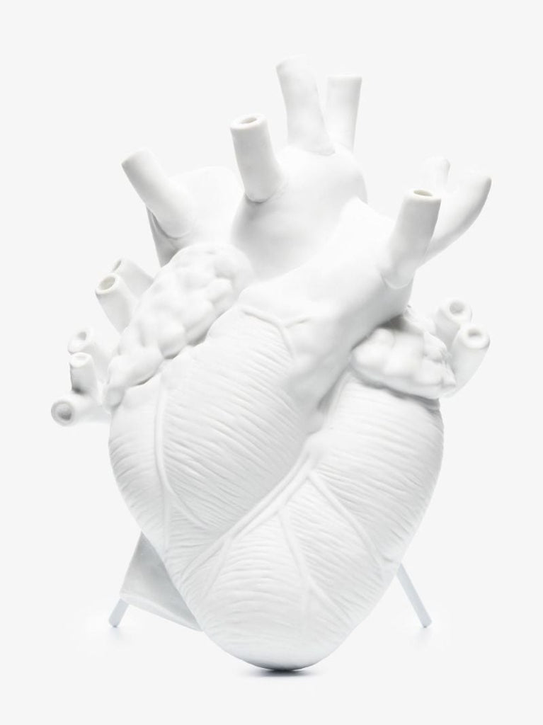 White Love in Bloom Heart Vase