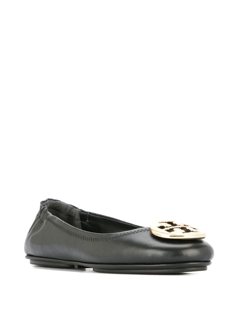 Black Minnie Logo Plaque Ballerina Shoes