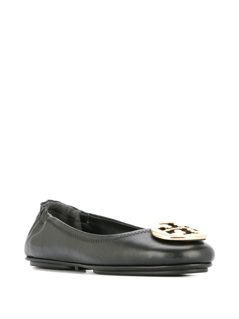 Black Minnie Logo Plaque Ballerina Shoes