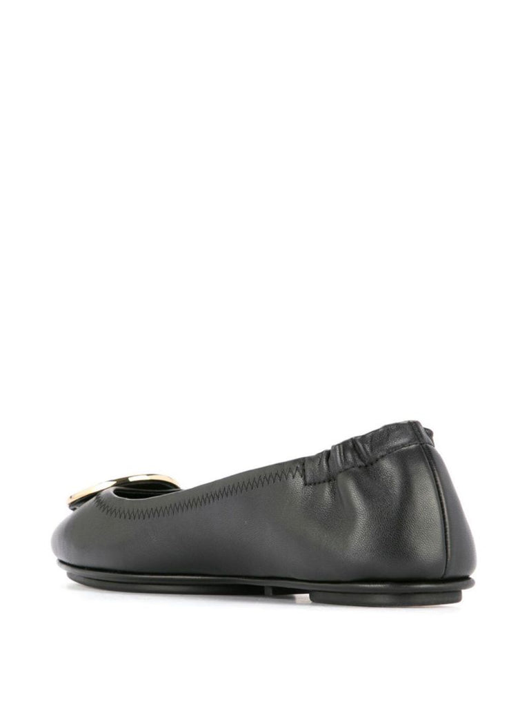 Black Minnie Logo Plaque Ballerina Shoes