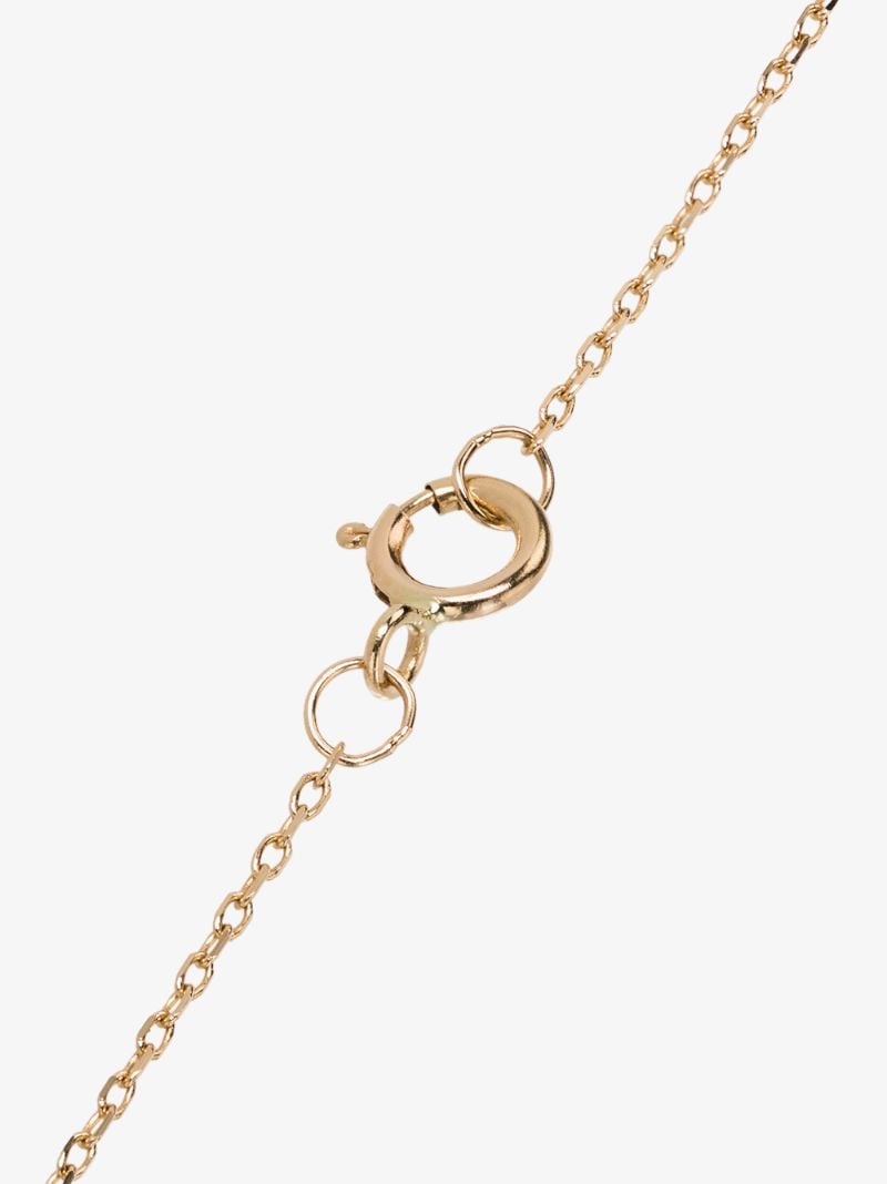 14k Yellow Gold Crystal Frame Initial Diamond Necklace