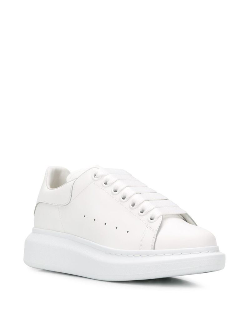 White Oversized Leather Sneakers