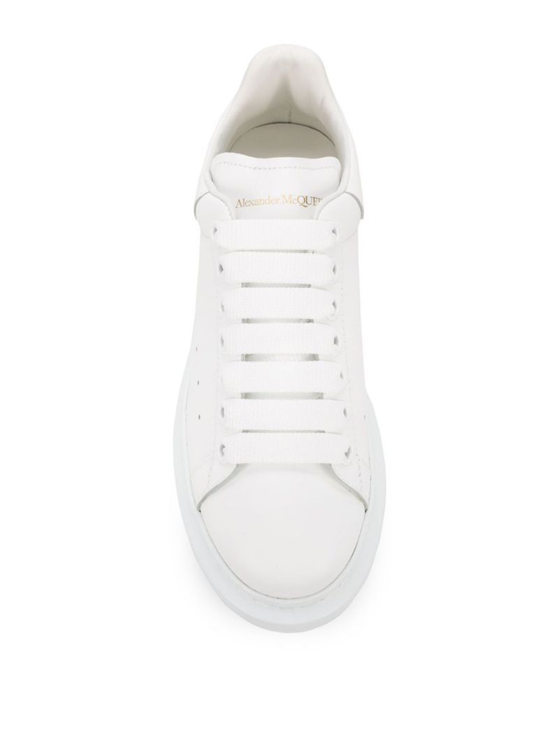 White Oversized Leather Sneakers