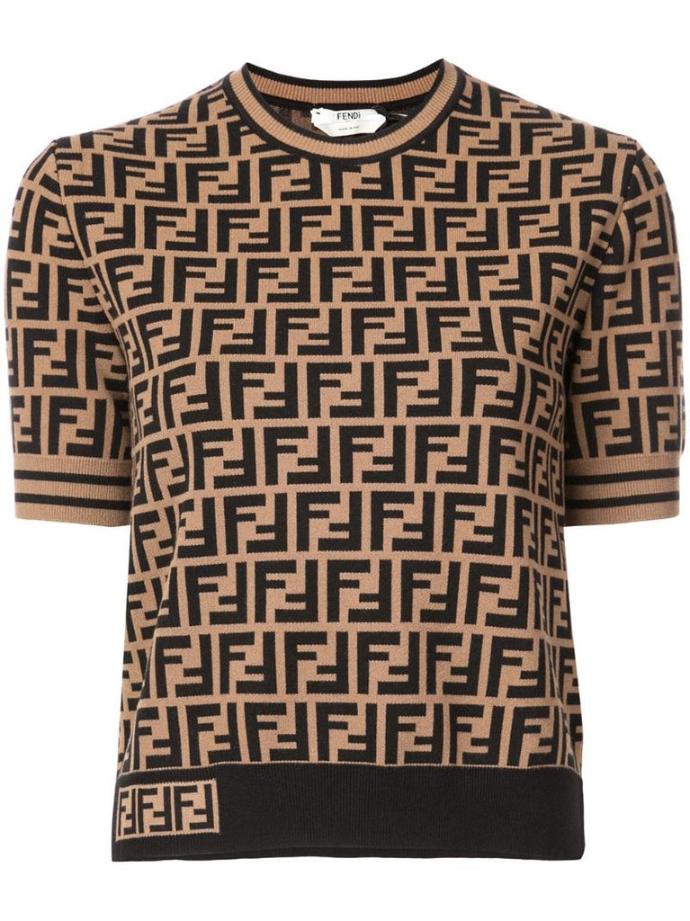 Ff Motif Short Sleeve Sweater