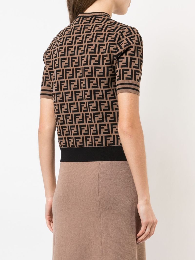Ff Motif Short Sleeve Sweater