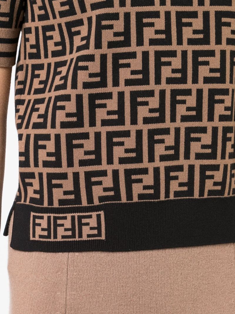 Ff Motif Short Sleeve Sweater