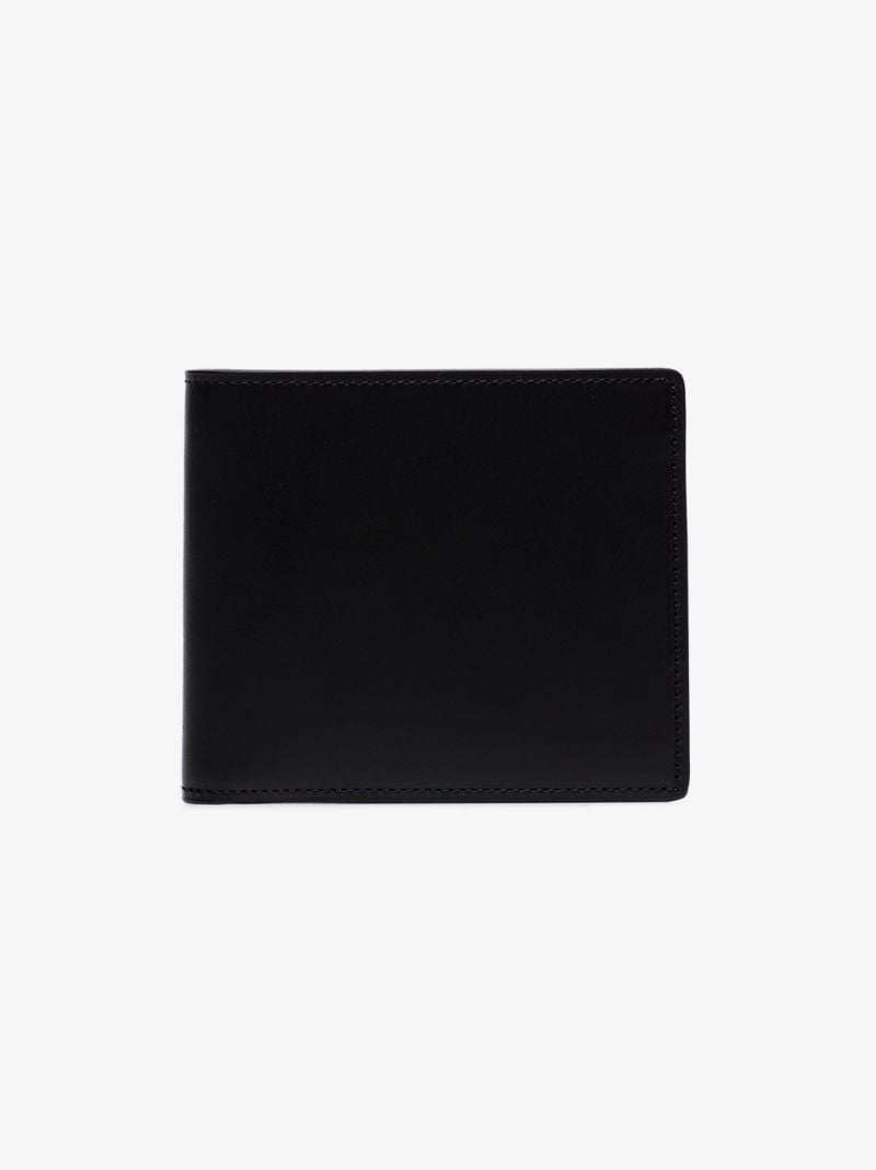 Black 4-stitches Bilfold Leather Wallet