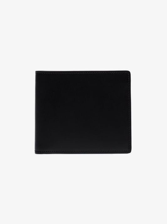 Black 4-stitches Bilfold Leather Wallet