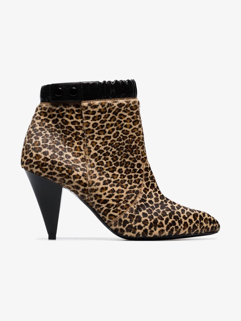 Leopard Print Elastic Strap Boots