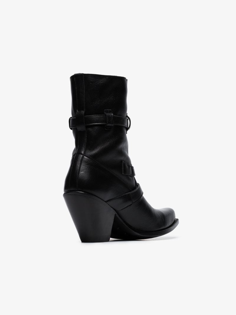 Black 80 Medium Zipped Leather Ankle Boots