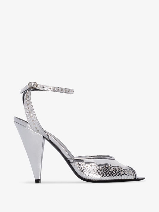 Silver Flash 100 Leather and Pvc Sandals